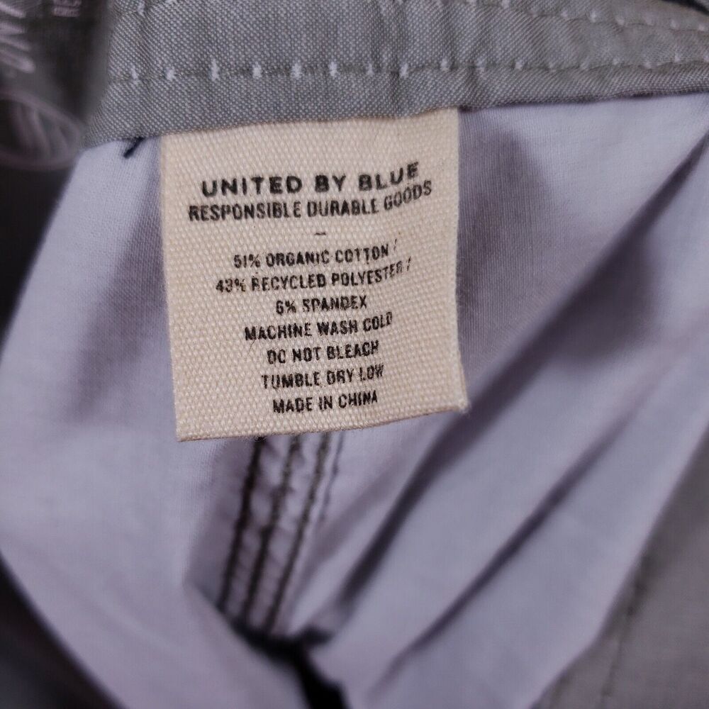 United By Blue Boardshorts Mens 36" Kingfisher Scallop Gray Organic Cotton Blend - Picture 11 of 11